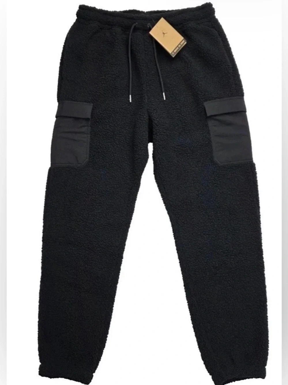 Jordan Brand Men's Black Sherpa Cargo Jogger Pants